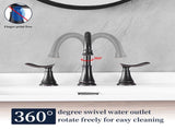 2-Handle 8 inch Widespread Bathroom Sink Faucet Oil Rubbed Bronze Lavatory Faucet 3 Hole 360&deg 00810312
