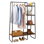 ZUN Clothes Rack with 5 Wood Shelf, Freestanding Rack,Garment Rack, Standing Metal Sturdy 50851359