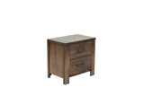 Oak Finish 1pc Nightstand Wooden Bedside Table 2x Drawers Storage Bedroom Furniture B011P244397