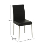 ZUN Set of 4 Leatherette Upholstered Dining Chairs, Black and Chrome B016P224470