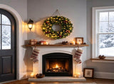 24in Pre-Lit Christmas Wreath with 50 Warm White LED Lights, 10 Natural Pine Cones, 143 Branch Tips, 28992933