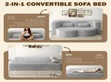 Modern Floor Sofa with 2 Pillows,Convertible Corduroy Fabric Foam-Filled Sleeper Sofa Bed,15" Twin 36392384