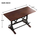 ZUN Solid Wood Bar Table, Rustic Farmhouse Pub Table Rectangle Bar Height Window Table Sofa Bar Table WF321688AAP