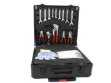 Black Hand Tool Box with 4 Layers of Toolset and Wheels 46037616