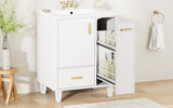 24" Bathroom Vanity with Sink, Bathroom Cabinet with Door Shelf, Deep Drawer, 2-Tier Pull-Out N759P269734K
