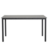 ZUN Disassemble rectangular dining table with straight feet MDF grey PVC marble surface 120*76*76cm N101 10906772