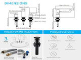 Matte Black Widespread Bathroom Faucet, Waterfall Bathroom Faucets for Sink 3 Hole, 2-Handles Modern 65389488