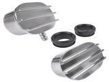 Finned Oval Polished Aluminum Valve Cover Breather & PCV Valve Combo for 1-1/4" Hole 20479164