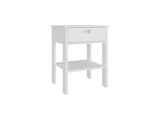 Nightstand, 1 Drawer, 1 Shelf, 4 Legs, White B097P369424