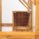 ZUN Outdoor Cat Enclosure, Large Wood Cat Cage with Sunlight Top Panel, Perches, Sleeping Boxes, Pet W2181P152977