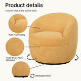Galleria 360 Swivel Teddy Sherpa Barrel Chair, Yellow T2574P241775