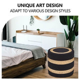 Round Pouf Ottoman Natural Seagrass Pouf Footrest, Foot Stool for Bedroom Living Room Accent 39340725