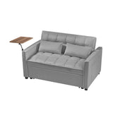 Grey Velvet Loveseat Sofa Bed W588P190562
