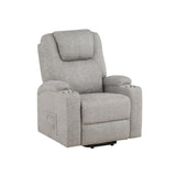 ZUN ACME Evander Recliner w/Power Lift, Light Gray Chenille LV02180