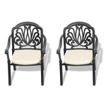 ZUN Cast Aluminum Patio Dining Chair 2PCS With Black Frame and Cushions In Random Colors W1710P166051