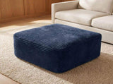 37.5" Corduroy Square Upholstered Ottoman, Soft Padded Foot Stool for Living Room Bedroom Decor W5515P513236