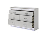 Glam Modern Style 6- Drawer Dresser Made with Wood in White B009P243212
