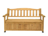 Outdoor Wooden Storage Bench, Large Deck Box with Seating & Armrest, Patio Organizer Loveseat for 55255892