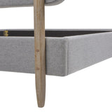 Diego Low Upholstered Platform Bed, King, Light Grey Polyester B2719P238662