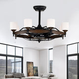 ZUN Dia 33 inch Chandelier Ceiling Fan With Remote Control,DC Motor ,6 Speed,3 ABS Blades for Bedroom W1592P207466