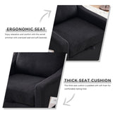 011-Teddy Fabric 360&deg Swivel Accent Chair with Upholstered,One Back Pillow,Armrest with Rivets W527P190836