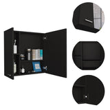 ZUN Sines Medicine Cabinet, Four Internal Shelves, Double Door -Black B20092110