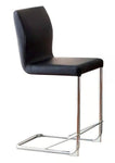 ZUN Modern Elegance Black Color Leatherette 2pcs Counter Height Dining Chairs Chrome Metal Legs Dining B011P178973