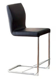 ZUN Modern Elegance Black Color Leatherette 2pcs Counter Height Dining Chairs Chrome Metal Legs Dining B011P178973