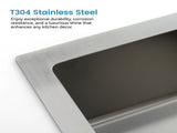 Kitchen Sink, 33x19 Drop In Single Bowl, Undermount Handmade Sink in Brushed Nickel, with US 31436810