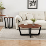 ACACIA SOLID WOOD COFFEE TABLE,BROWN & BLACK COLOR N770P269892B