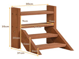 Compact Easy-Assemble Wooden Plant Stand, Succulent Seedling Pot Rack for Window Balcony Desktop 62051594