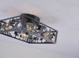 20'' Square Fabric Farmhouse Flush Mount Ceiling Fan .Bladeless Ceiling Fan 6 Speed Reversible with W3596P456605