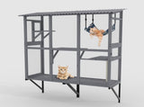 Large Walk-in Outdoor Catio for Cats Window Cat Enclosure with Roof, 3 Access Doors, Multi-Cat W2831P314292