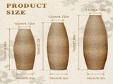 3-Piece Handcrafted PVC Floor Vase Set, 19.69" 23.2" 27.56" Tall, Natural Rattan-Like Textured beige W2796P446214