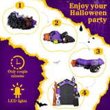 9.8 FT Halloween Inflatables Haunted House Castle Archway Outdoor Decorations, Scary Halloween Giant 03459375