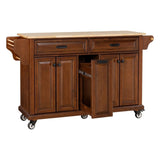 Natural Wood Top Kitchen Island with Storage 20060004
