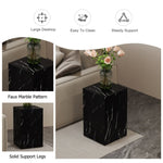 ZUN 11.8*11.8*19.6 Inch Black Marble Texture MDF Coffee Table - Luxurious Design, Perfect Living Room W1151P218681