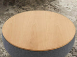 Round Storage Ottoman, 2 in 1 Function, Work as End table and Ottoman, Dark Grey W48735178