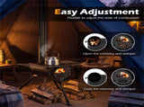 Portable Foldable Wood Burning Tent with 5 Sections Chimney, Heavy Duty Carbon Steel Camping 76927627