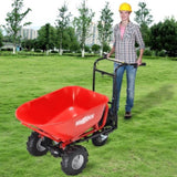 ZUN RedRock Wheelbarrow Utility Cart Electric Powered Cart 48V28Ah 500W Capacity 500lbs Material ET295651RED