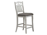 Contemporary Antique White Counter Height Chairs Upholstered Cushion Seat Ladder Back 2pc Dining B011P368158