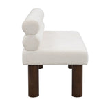 Upholstered Dining Bench, End of Bed, Entryway Bench, Boucle Ottoman for Dining Room, Bedroom, N779P292154A