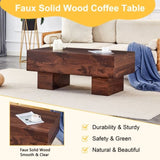 Modern Simple Walnut Colored Texture Sticker MDF Coffee Table - 43.3"x21.6"x17.2" Practical W1512P362972