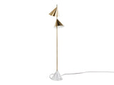 65" Metal Floor Lamp in Brushed Gold Metal with White Faux Marble Metal Base B202P224137