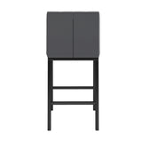 ZUN Modern design High stool Metal legs Kitchen Restaurant Gray pu bar chair, black spray painted chair W210P179753