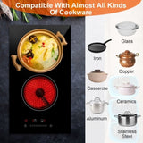 Dual Induction Burners Electric Cooktop 110V Total 1900W Electric Built-in Electric Ceramic 37677716