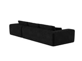 Black Modular Corduroy Sectional Sofa with Chaise Lounge, All-Foam Deep Seat Couch, Soft Wide-Wale 58476253
