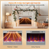 25" Electric Fireplace Heater - 6 Flame Modes , Infrared Heating, Sleep Mode & 37039254