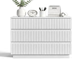 Handleless Grille-Finished 3-Drawer Bedside Table P2 Particleboard MDF & Melamine Veneer 18086722