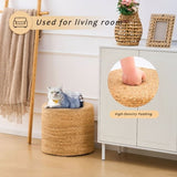 Handmade Woven Foot Stool Natural Water Hyacinth Ottoman for Home Decor & Seating 73348920